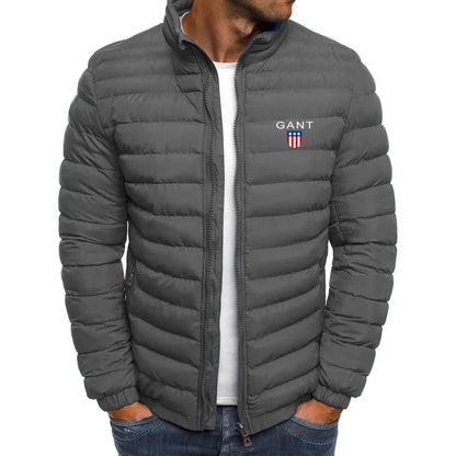 Men's lightweight warm jacket, casual horizontal stripes, high-quality jacket, 2026 fashionable jacket