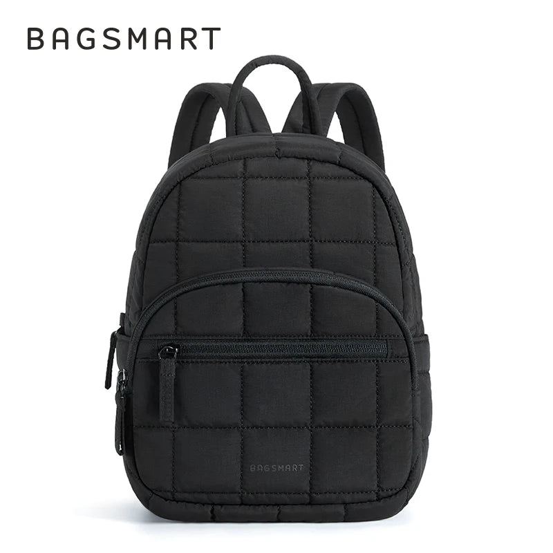 BAGSMART Laptop Bags College Casual Backpack for Women Quilted Small Computer Bookbag Water-Resistant 15.6 Inch notebook Bag