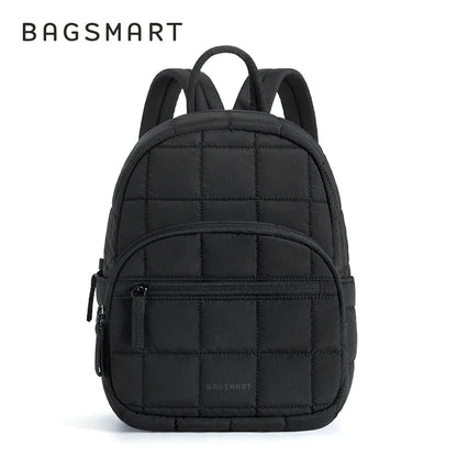 BAGSMART Laptop Bags College Casual Backpack for Women Quilted Small Computer Bookbag Water-Resistant 15.6 Inch notebook Bag