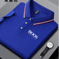 Embroidered New Men's Business Casual Short Sleeved Polo Shirt, Fashionable, Breathable, Comfortable and Versatile Top