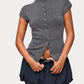 Women's fashionable knitted turtleneck top, slim and comfortable four-season short-sleeved cardigan, can be worn as a base layer