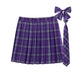 Women Summer Plaid Pleated Skirt With Necktie Bowtie Korean Jk Skirt Uniform Japanese School Preppy A Line Mini Skirts