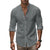 Men's Cotton Linen Long Sleeve Button Down Shirt European American Plus Size Henry Collar Casual Breathable Tops