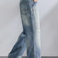 KSTUN 2026 Summer Wide Leg Jeans Men Baggy Pants Loose Fit Ripped Jeans Distressed Washed Vintage Frayed Light Blue Man Trousers