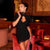 Lace Patchwork Hollow Out Bodycon Sheath High Collar Women Dresses Half Sleeves Outfits Sexy Club Fashion Female Mini Vestidos