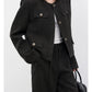CHIC VEN Fashion Women Woolen Short Coat New Slim Ladies Jacket Female High Waist Middle Pants Sets Spring Autumn 2026
