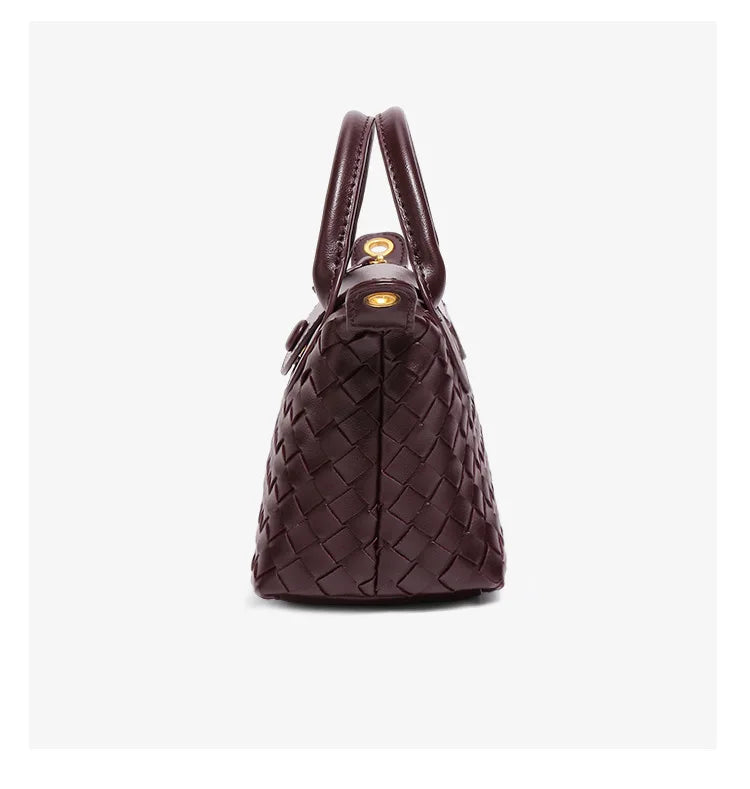 Handwoven single-shoulder small dumpling bag, fashionable bucket bag, new simple ladies crossbody lunch box bag, small tote bag