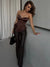 Kpop Black Hollow Out Mini Dress Women Elegant Turtleneck Short Sleeve High Waist Slim Dresses Lady Evening Club Fashion Robes