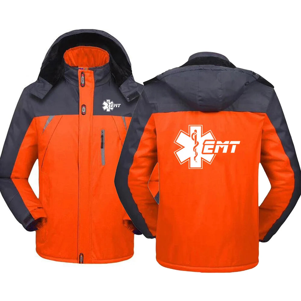EMT Emergency Ambulance 2024 Men Zipper Jacket Windbreaker Windproof Thicken Outwear Outdoor Sport Comfortable Versatile Coat