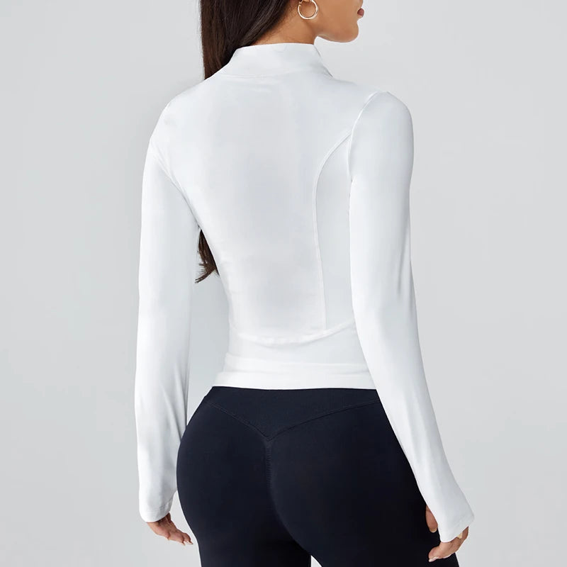 Women's summer slimming sports jacket thin outdoor running quick-drying sun-protective clothing yoga training and fitness top