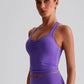 Solid Color Sports Tank Top Women Fitness Bra TightsCross Back Gym Clothe Underwear Yoga Vest High impact shockproof Chest Pad