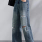 KSTUN 2026 Summer Distressed Jeans For Men Wide-leg Ripped Baggy Pants Loose Straight Vintage Streetwear Hip hop Motocycle Jeans