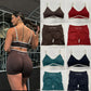 TEVEO Women's Sports Yoga Shorts Fitness Cycling Elastic Sports Pants Ignite Sculpt Scrunch Short Yoga Bra Set