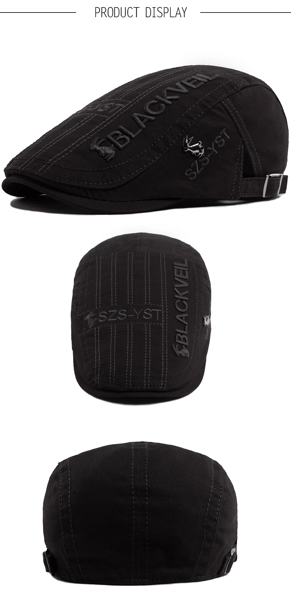 Men Beret Fashion Rabbit Embroidery Flat Caps Spring Summer Visor For Male Fashion Vintage Newsboy Cap Casual Berets Adjustable