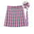 Women Summer Plaid Pleated Skirt With Necktie Bowtie Korean Jk Skirt Uniform Japanese School Preppy A Line Mini Skirts