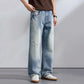 KSTUN 2026 Summer Wide Leg Jeans Men Baggy Pants Loose Fit Ripped Jeans Distressed Washed Vintage Frayed Light Blue Man Trousers