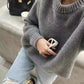 Loose Large Size Cashmere Sweater Women Korean Mid Length 100% Pure Merino Wool Knitt French Pullover 2024 Autumn Winter Jumper