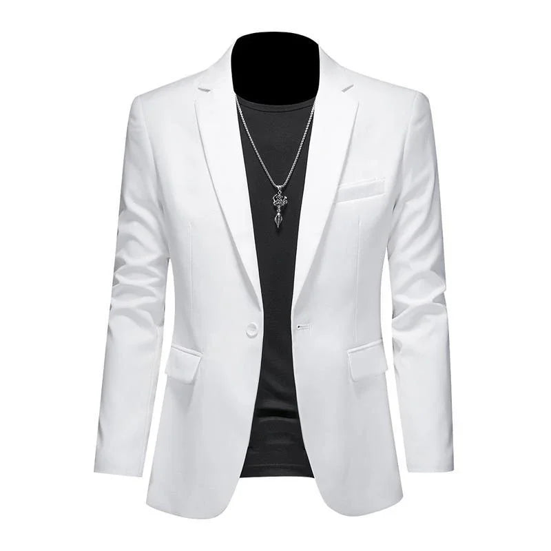 Boutique Fashion Solid Color High-end Brand Casual Business Men's Blazer Groom Wedding Gown Blazers for Men Suit Tops Jacke Coat