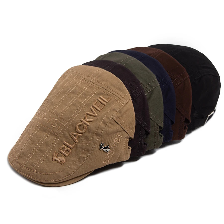 Men Beret Fashion Rabbit Embroidery Flat Caps Spring Summer Visor For Male Fashion Vintage Newsboy Cap Casual Berets Adjustable