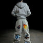 Y2k Street High Street Clothing Fashion Cartoon Pattern Casual Pants Men's Retro Loose Harajuku High Waist Pants Couple Style