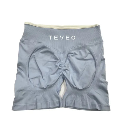 TEVEO Women's Sports Yoga Shorts Fitness Cycling Elastic Sports Pants Ignite Sculpt Scrunch Short Yoga Bra Set