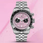 PAGANI DESIGN Men Watches 2026 New Pink BB Panda Dial Chronograph Fashion Luxury Quartz Watch For Men VK64 Movt Waterproof Watch
