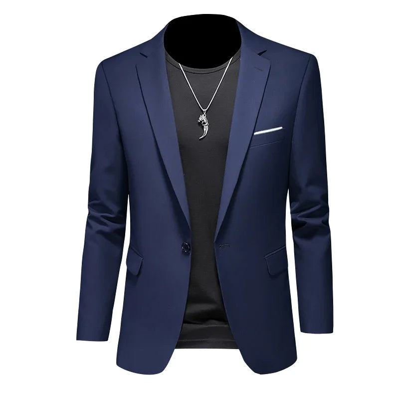 Boutique Fashion Solid Color High-end Brand Casual Business Men's Blazer Groom Wedding Gown Blazers for Men Suit Tops Jacke Coat