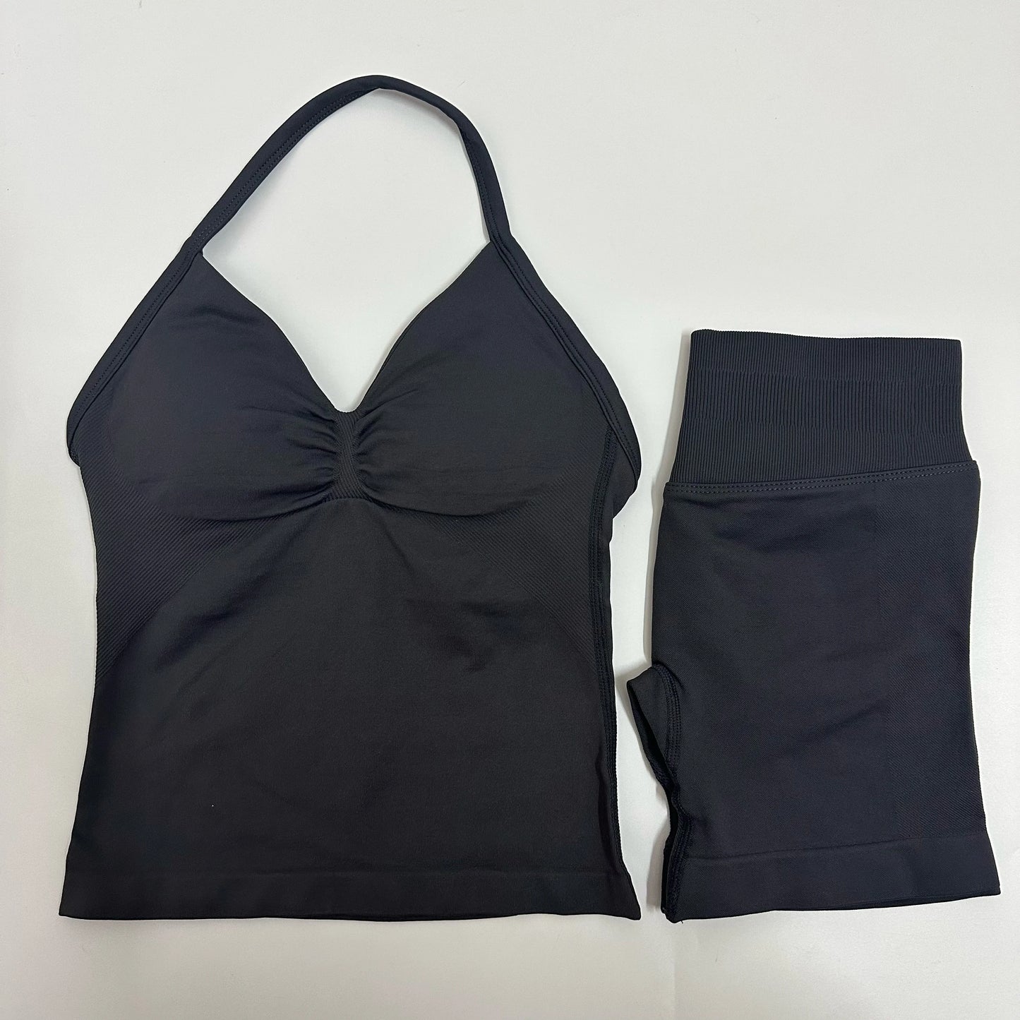Impact Yoga Set Women Padded Halter Tank Top Scrunch Butt Lifting Gym Shorts Set Summer Sportswear Workout Clothes