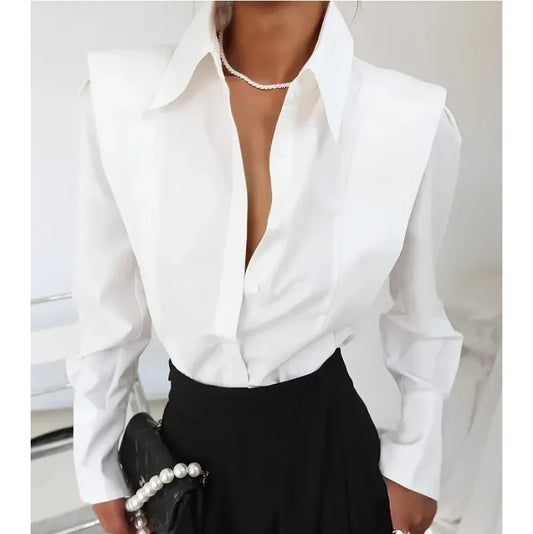 All Seasons New White Shirt Women's Fashion Elegant Casual Long Sleeve Shirt Tops Holiday Party Tops And Blouses Women Clothes