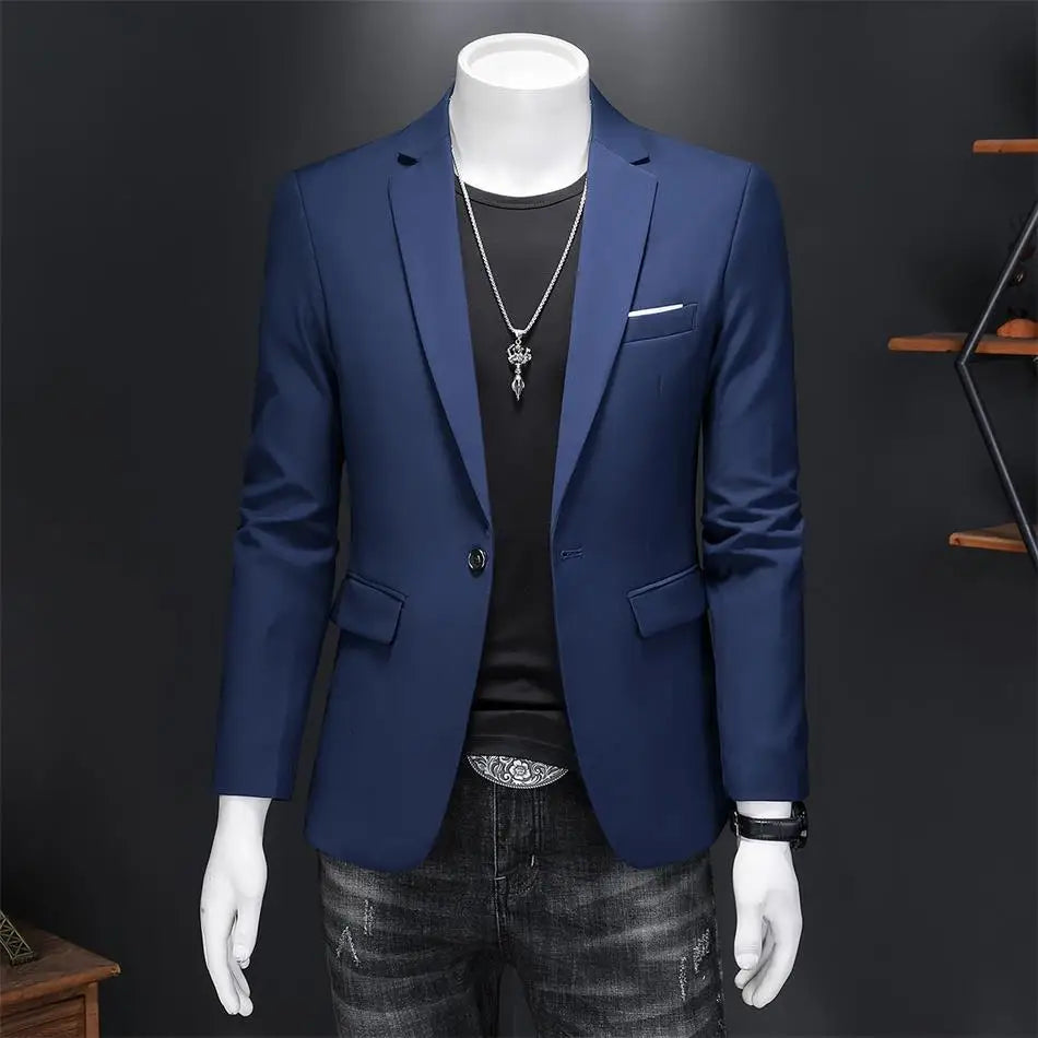Boutique Fashion Solid Color High-end Brand Casual Business Men's Blazer Groom Wedding Gown Blazers for Men Suit Tops Jacke Coat