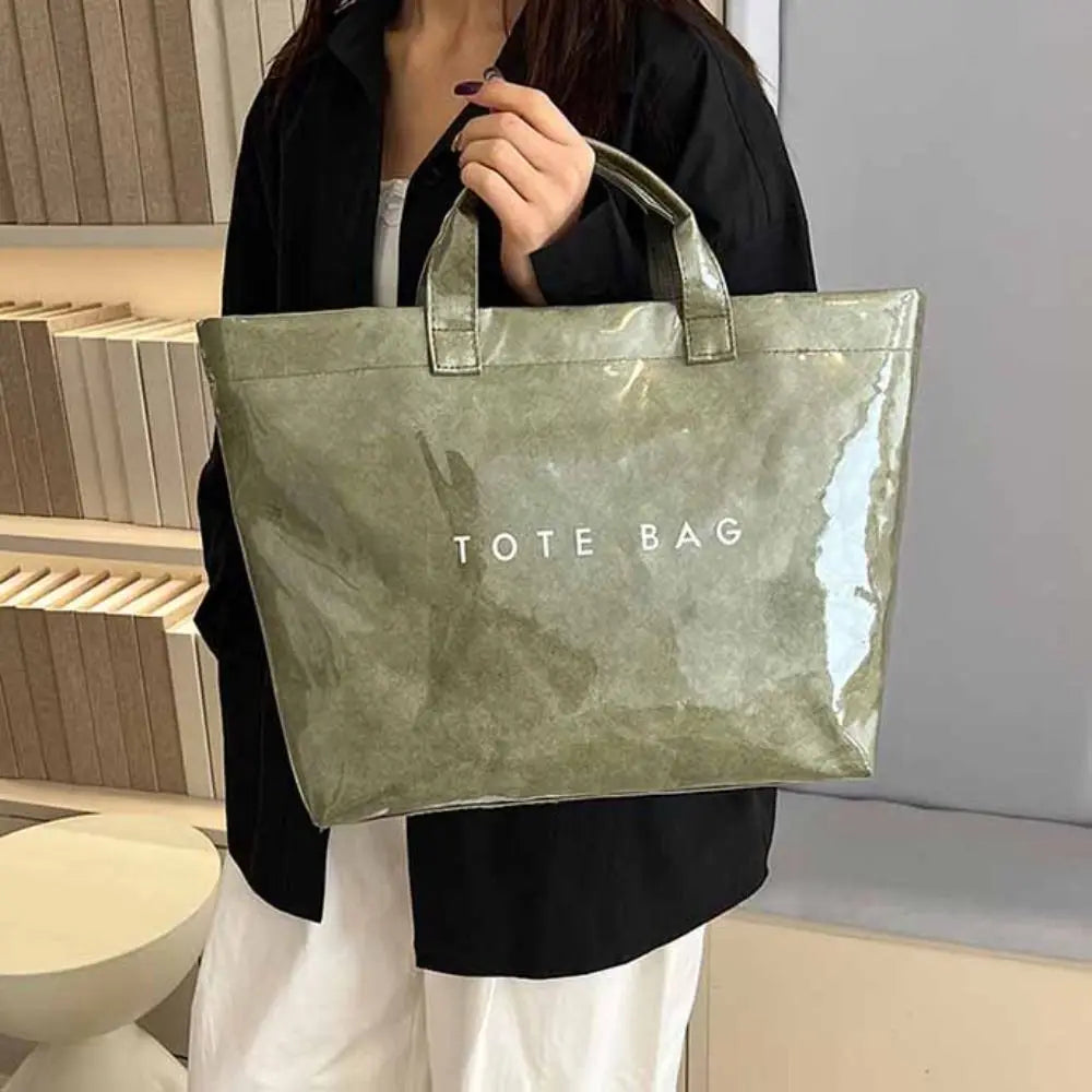 Fashion Storage Bag Transparent Jelly Bag Summer Beach Bag PVC Tote Bag Shoulder Pouch Tote Bag Letter Prints Handbags Sports