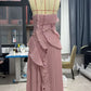 Gown Neck Strap Irregular Long Dress For Women Ruffle Sleeveless High Waist Backless Dresses 2025 New Summer Elegant Party Y2k