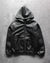 European and American Hip Hop Punk High Street Men Hooded Jacket Trend 3D Printing Y2K Gothic Retro Zipper Loose Leather Jacket
