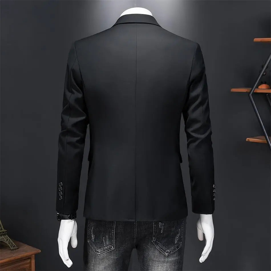 Boutique Fashion Solid Color High-end Brand Casual Business Men's Blazer Groom Wedding Gown Blazers for Men Suit Tops Jacke Coat