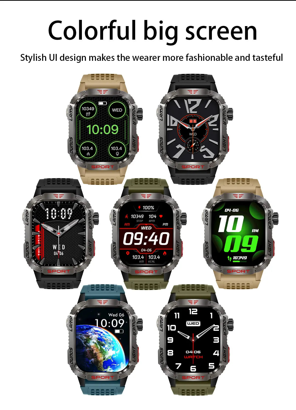 2026 New LED flashlight Military Smart Watch Men IP68 GPS Outdoor Sports Fitness Tracker Health Monitor 2.01" BT Call Smartwatch