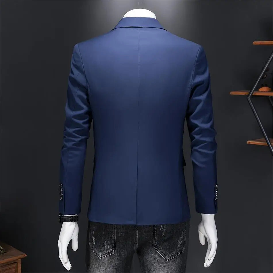 Boutique Fashion Solid Color High-end Brand Casual Business Men's Blazer Groom Wedding Gown Blazers for Men Suit Tops Jacke Coat
