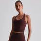 Solid Color Sports Tank Top Women Fitness Bra TightsCross Back Gym Clothe Underwear Yoga Vest High impact shockproof Chest Pad