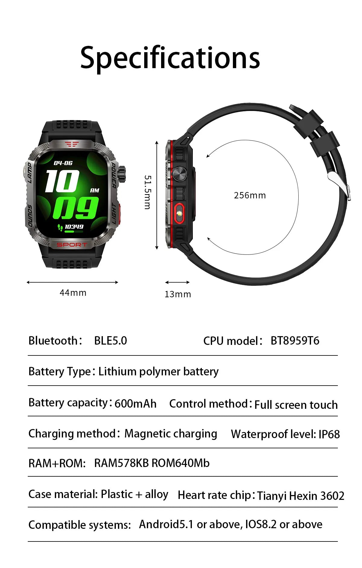2026 New LED flashlight Military Smart Watch Men IP68 GPS Outdoor Sports Fitness Tracker Health Monitor 2.01" BT Call Smartwatch