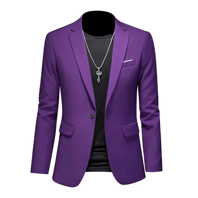 Boutique Fashion Solid Color High-end Brand Casual Business Men's Blazer Groom Wedding Gown Blazers for Men Suit Tops Jacke Coat