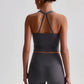 Solid Color Sports Tank Top Women Fitness Bra TightsCross Back Gym Clothe Underwear Yoga Vest High impact shockproof Chest Pad
