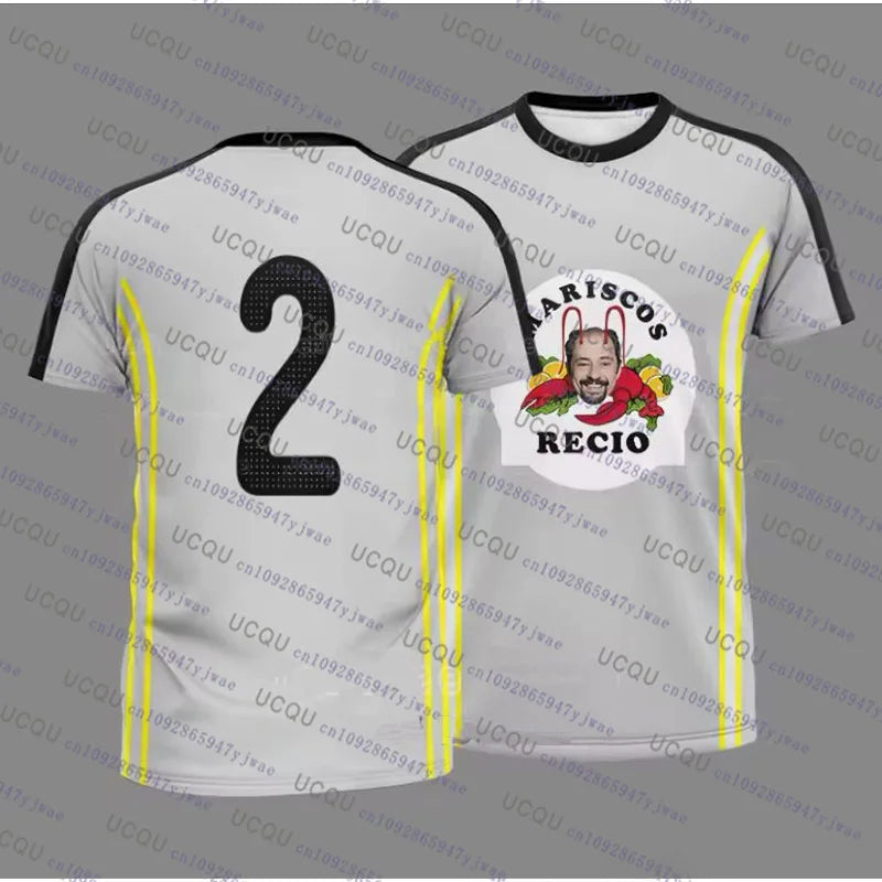 Amador Recio Football Jerseys Seafood Shrimp Recio Print T-Shirt Quick Drying Sportswear Summer Beach Tee Men's Women's T-Shirts