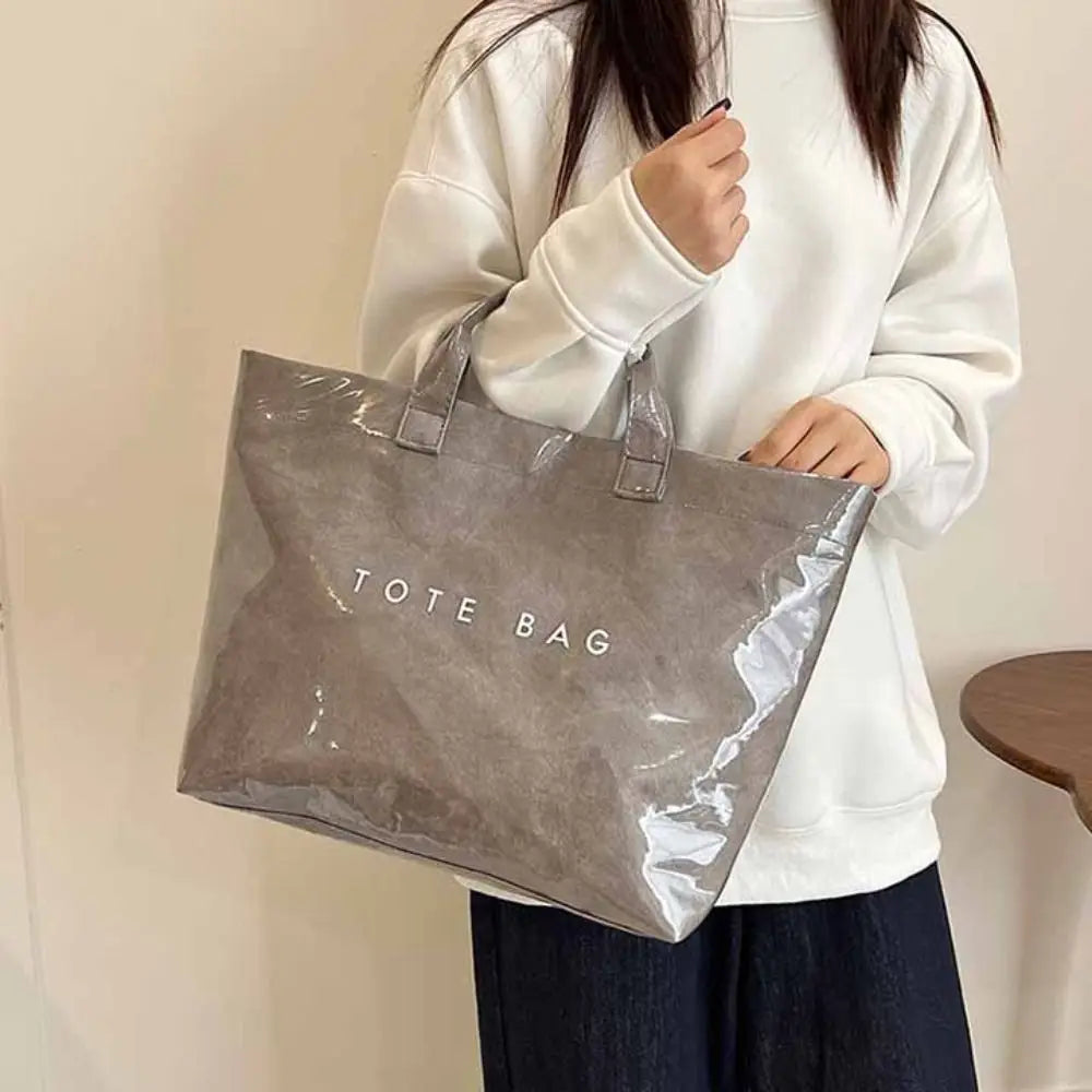 Fashion Storage Bag Transparent Jelly Bag Summer Beach Bag PVC Tote Bag Shoulder Pouch Tote Bag Letter Prints Handbags Sports
