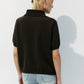 Wolfeel Summer New Polo Collar Hollow Knitted Short Sleeved Sweater Women's Bubble Sleeve T-shirt Female Simple Knitted Sweater