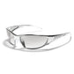 Y2K Silver Sunglasses Color Hollowed Out Future Sense Of Technology Hot Girls Net Red Sunglasses Women Sunglasses Trendy Men