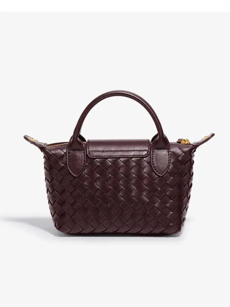 Handwoven single-shoulder small dumpling bag, fashionable bucket bag, new simple ladies crossbody lunch box bag, small tote bag