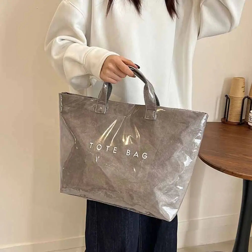 Fashion Storage Bag Transparent Jelly Bag Summer Beach Bag PVC Tote Bag Shoulder Pouch Tote Bag Letter Prints Handbags Sports