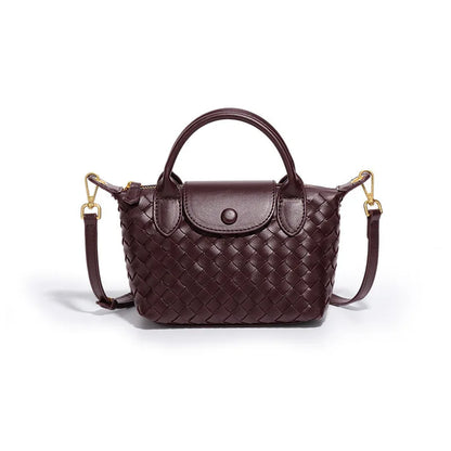 Handwoven single-shoulder small dumpling bag, fashionable bucket bag, new simple ladies crossbody lunch box bag, small tote bag