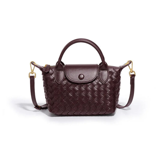 Handwoven single-shoulder small dumpling bag, fashionable bucket bag, new simple ladies crossbody lunch box bag, small tote bag