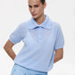 Wolfeel Summer New Polo Collar Hollow Knitted Short Sleeved Sweater Women's Bubble Sleeve T-shirt Female Simple Knitted Sweater