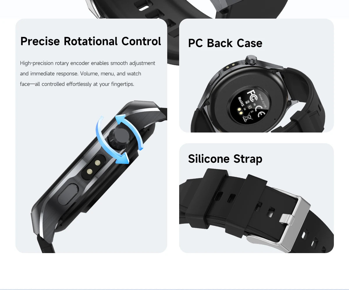 2026 New Outdoor Smart Watch 1.7-inch HD Screen, 100+T Sports Mode, Bluetooth Call Waterproof Smart Watch